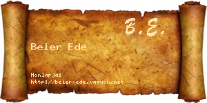 Beier Ede névjegykártya